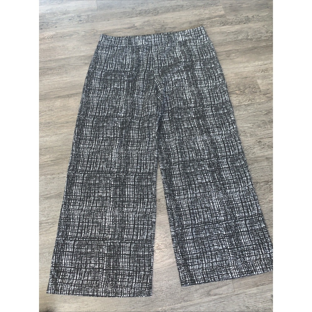 Southern Lady Black White Crosshatch Wide Leg Pants XL 5180